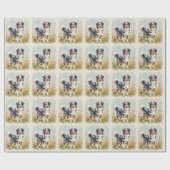 Australischer Schäferhund Merle Langschwanz Geschenkpapier (Flach)
