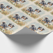 Australischer Schäferhund Merle Langschwanz Geschenkpapier (Ecke)