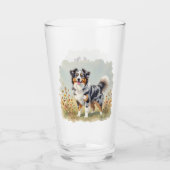 Australischer Schäferhund Merle Langschwanz Glas (Rückseite)