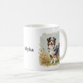 Australischer Schäferhund Merle Langschwanz Kaffeetasse (VorderseiteRechts)