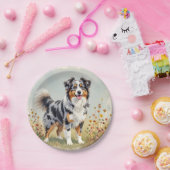 Australischer Schäferhund Merle Langschwanz Pappteller (Party)