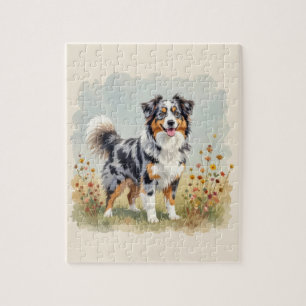 Australischer Schäferhund Merle Langschwanz Puzzle