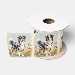 Australischer Schäferhund Merle Langschwanz Satinband