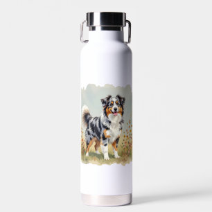 Australischer Schäferhund Merle Langschwanz Trinkflasche