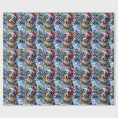 Australischer Schäferhund Merle Winter Weihnachtsk Geschenkpapier (Flach)