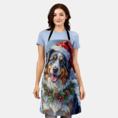 Australischer Schäferhund Merle Winter Weihnachtsk Schürze (Getragen)