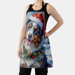 Australischer Schäferhund Merle Winter Weihnachtsk Schürze