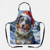 Australischer Schäferhund Merle Winter Weihnachtsk Schürze (Vorderseite)