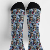 Australischer Schäferhund Merle Winter Weihnachtsk Socken (Oben)