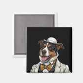 Australischer Schäferhund mit Anzug Magnet (Vorderseite/Rückseite)