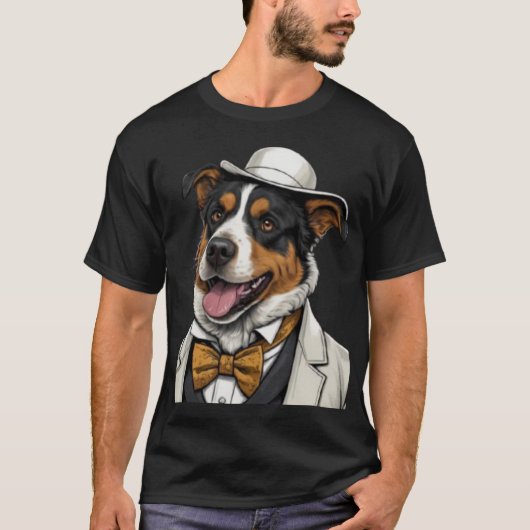 Australischer Schäferhund mit Anzug T-Shirt (Vorderseite)