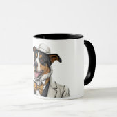 Australischer Schäferhund mit Anzug Tasse (VorderseiteRechts)