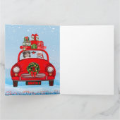 Australischer Schäferhund mit dem Weihnachtsmann Karte (Innenseite)