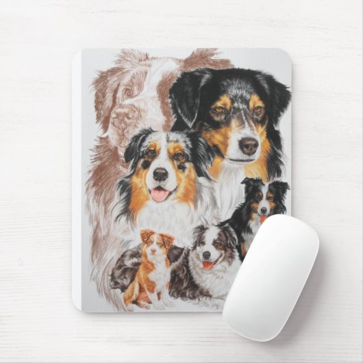 Australischer Schäferhund mit Ghost Mousepad (Mit Mouse)