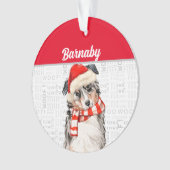 Australischer Schäferhund mit Name und Foto Ornament (Vorderseite)