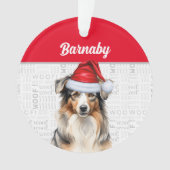 Australischer Schäferhund mit Name und Foto Ornament (Vorderseite)