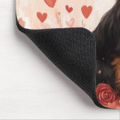 Australischer Schäferhund mit Rose - Valentinstag Mousepad (Ecke)