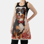 Australischer Schäferhund mit Rose - Valentinstag Schürze (InSitu)
