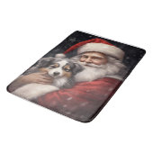 Australischer Schäferhund mit Weihnachten des Weih Badematte (Schrägansicht)