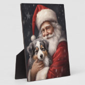 Australischer Schäferhund mit Weihnachten des Weih Fotoplatte (Seite)