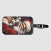 Australischer Schäferhund mit Weihnachten des Weih Gepäckanhänger (Vorderseite (Horizontal))
