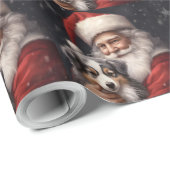 Australischer Schäferhund mit Weihnachten des Weih Geschenkpapier (Rolleneckpunkt)