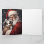 Australischer Schäferhund mit Weihnachten des Weih Karte (Innenseite)