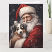Australischer Schäferhund mit Weihnachten des Weih Karte (Vorderseite)