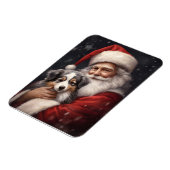 Australischer Schäferhund mit Weihnachten des Weih Magnet (Linke Seite)