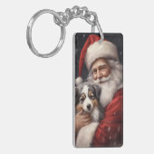 Australischer Schäferhund mit Weihnachten des Weih Schlüsselanhänger (Vorderseite links)