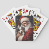 Australischer Schäferhund mit Weihnachten des Weih Spielkarten (Rückseite)