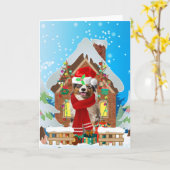 Australischer Schäferhund mit Weihnachtsgeschenken Karte (Gelbe Blume)