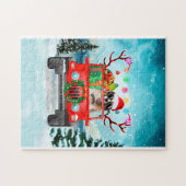 Australischer Schäferhund mit Weihnachtsgeschenken Puzzle (Horizontal)