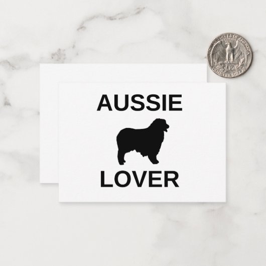 Australischer Schäferhund Mitteilungskarte (Vorderseite/Rückseite Beispiel)