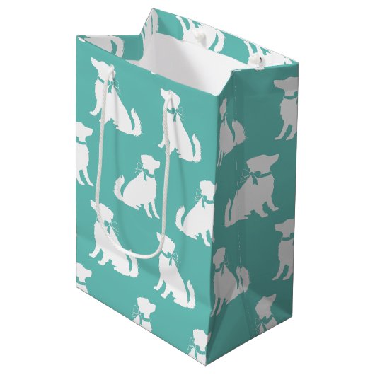 Australischer Schäferhund Mittlere Geschenktüte (Vorderseite Schrägansicht)