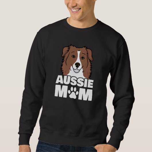 Australischer Schäferhund-Mutterhund-Pfote Sweatshirt (Vorderseite)