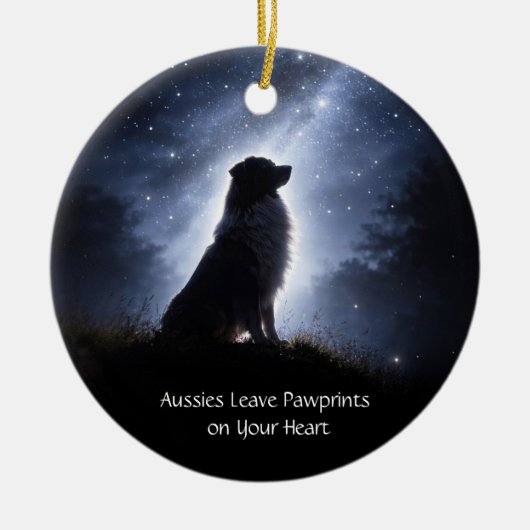 Australischer Schäferhund oder Aussie Weihnachtsfe Keramik Ornament (Vorne)