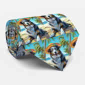 Australischer Schäferhund On Beach Liebhaber Somme Krawatte (Gerollt)