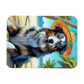 Australischer Schäferhund On Beach Liebhaber Somme Magnet (Horizontal)