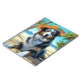 Australischer Schäferhund On Beach Liebhaber Somme Notizblock (Linke Seite)