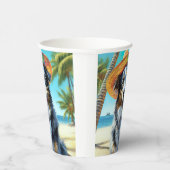 Australischer Schäferhund On Beach Liebhaber Somme Pappbecher (Rechts)