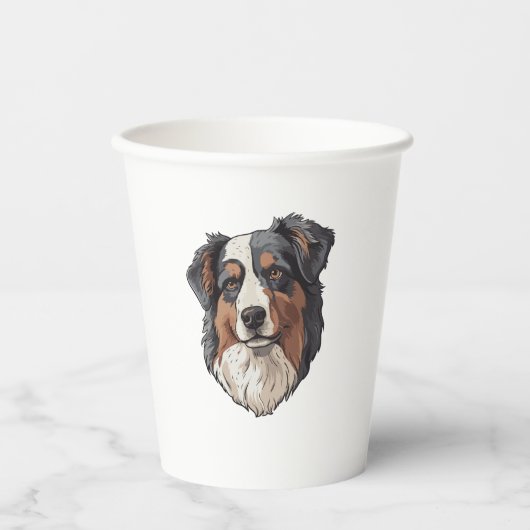 Australischer Schäferhund Pappbecher (Vorderseite)