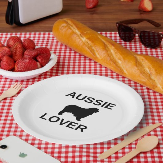 Australischer Schäferhund Pappteller (Picknick)