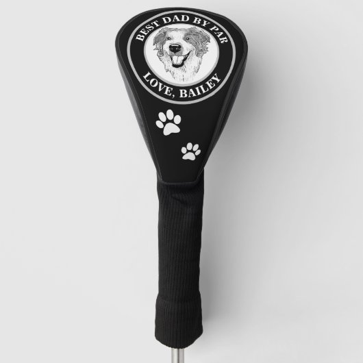 Australischer Schäferhund Personalisiert Zeichnend Golf Headcover (Vorderseite)