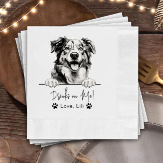 Australischer Schäferhund Personalisierte Getränke Serviette