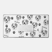 Australischer Schäferhund Personalisierte Hand Zei Schreibtischunterlage (Tastatur & Maus)