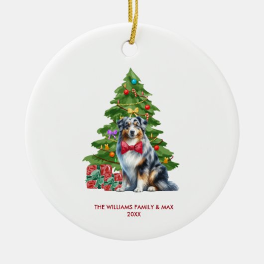 Australischer Schäferhund Personalisierte Weihnach Keramik Ornament (Vorne)