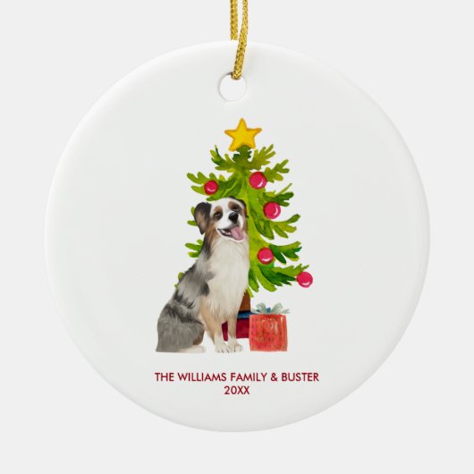 Australischer Schäferhund Personalisierte Weihnach Keramik Ornament (Vorne)