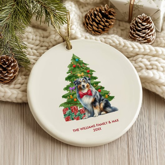 Australischer Schäferhund Personalisierte Weihnach Keramik Ornament