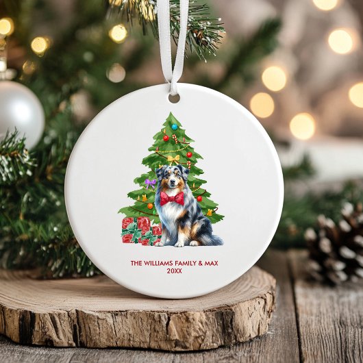 Australischer Schäferhund Personalisierte Weihnach Keramik Ornament